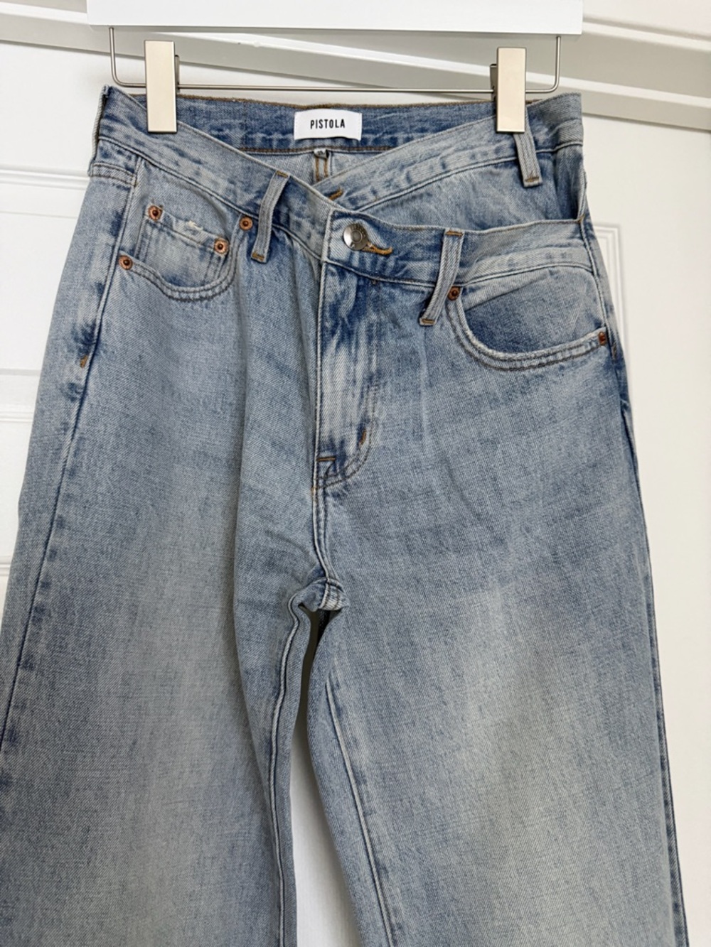 pistola Light Blue High-Rise Straight Jeans